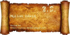 Nyilas Dávid névjegykártya